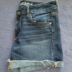 AEO Super Stretch Denim Midi Shorts